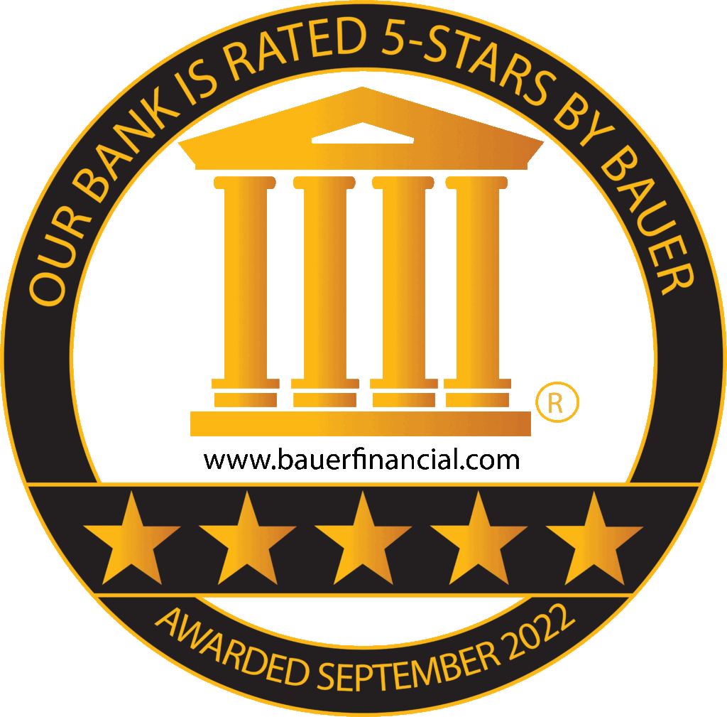 Our bank is rated 5 stars by bauer
